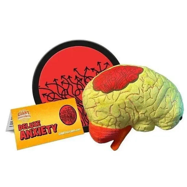 Deluxe Anxiety Brain Plush | Huggable Mental Health Toy Giant Microbes Ziya Blue