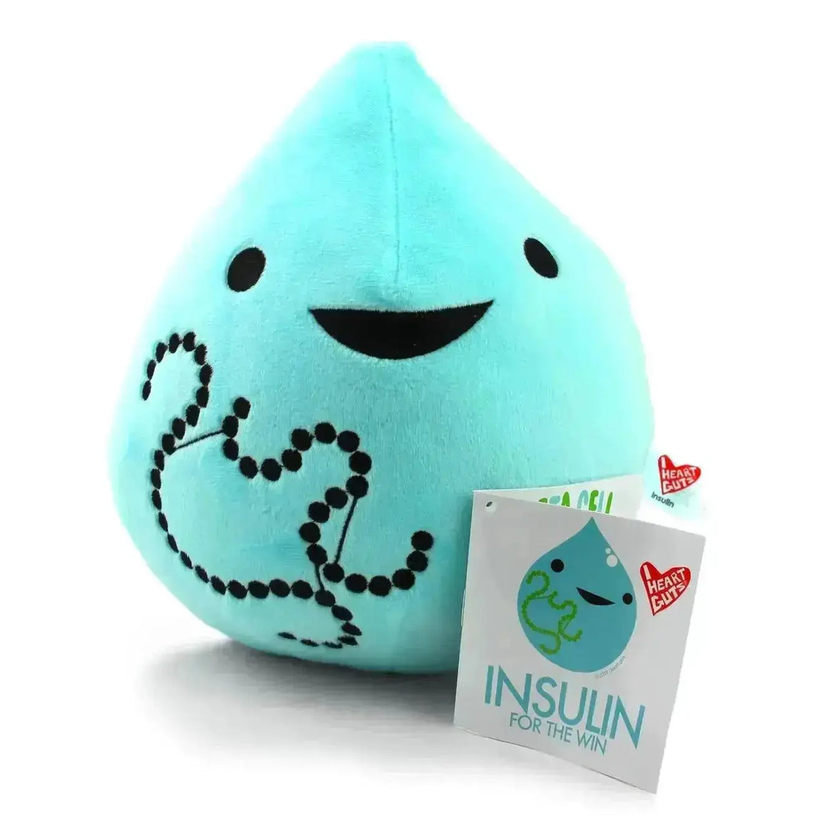 Diabetes Plushie: Cute T1D Humor I Heart Guts Ziya Blue