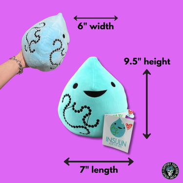 Diabetes Plushie: Cute T1D Humor I Heart Guts Ziya Blue