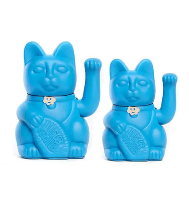 Diminuto Lucky Cat: Waving Figurine Diminuto Cielo Ziya Blue