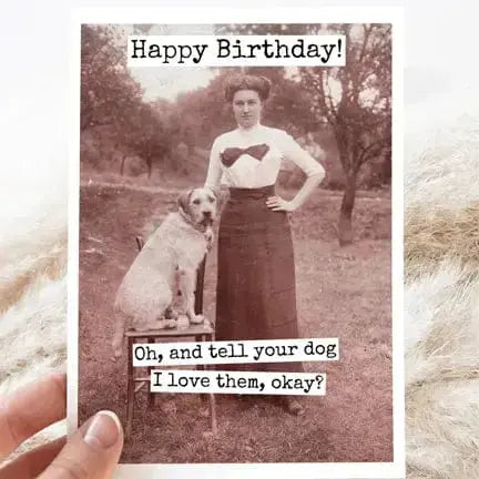 Dog Lover Birthday Card: Funny Vintage Greeting Ravens Rest Studio Ziya Blue