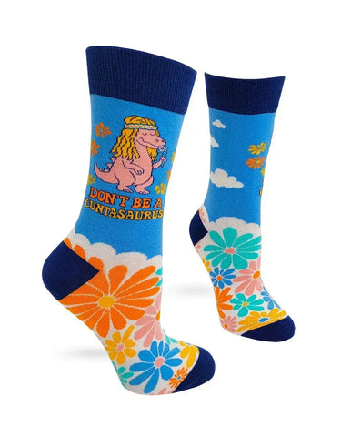 Dont Be A Cuntasaurus Socks: Ladies Crew Fabdaz Ziya Blue