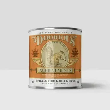 Doobious Achievements Candle Cannabis 16oz scents of accompliments Ziya Blue