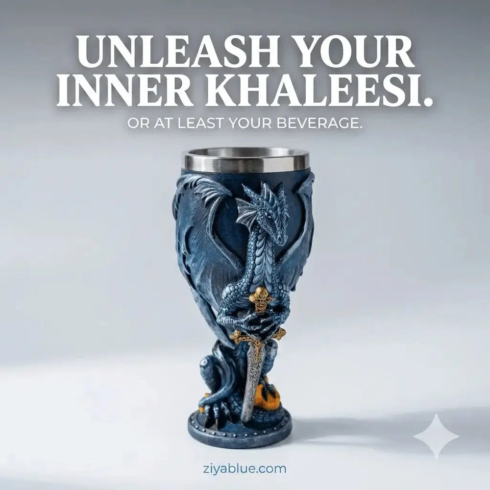 Dragon Wine Goblet – 6oz Pacific Giftware Ziya Blue