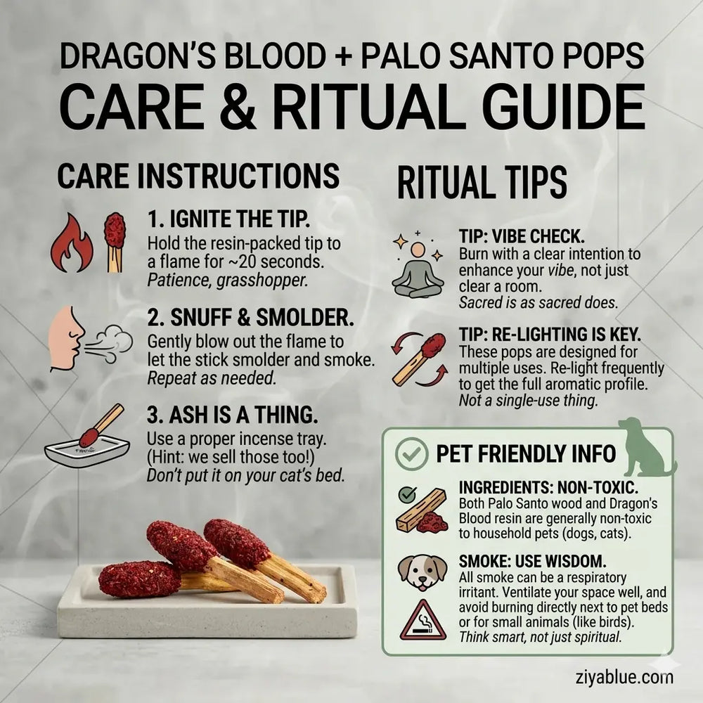 Dragon's Blood Palo Santo Pops: Sacred Ritual Incense Designs by Deekay Inc. Ziya Blue