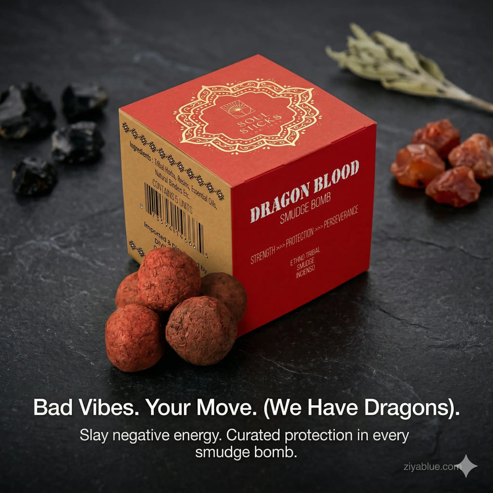 Dragons Blood Smudge Bombs: 5 Pack with Burner  Ziya Blue