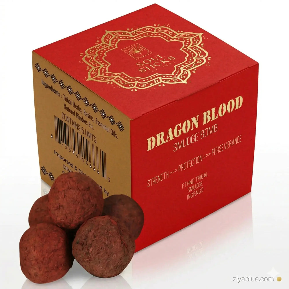 Dragons Blood Smudge Bombs: 5 Pack with Burner  Ziya Blue