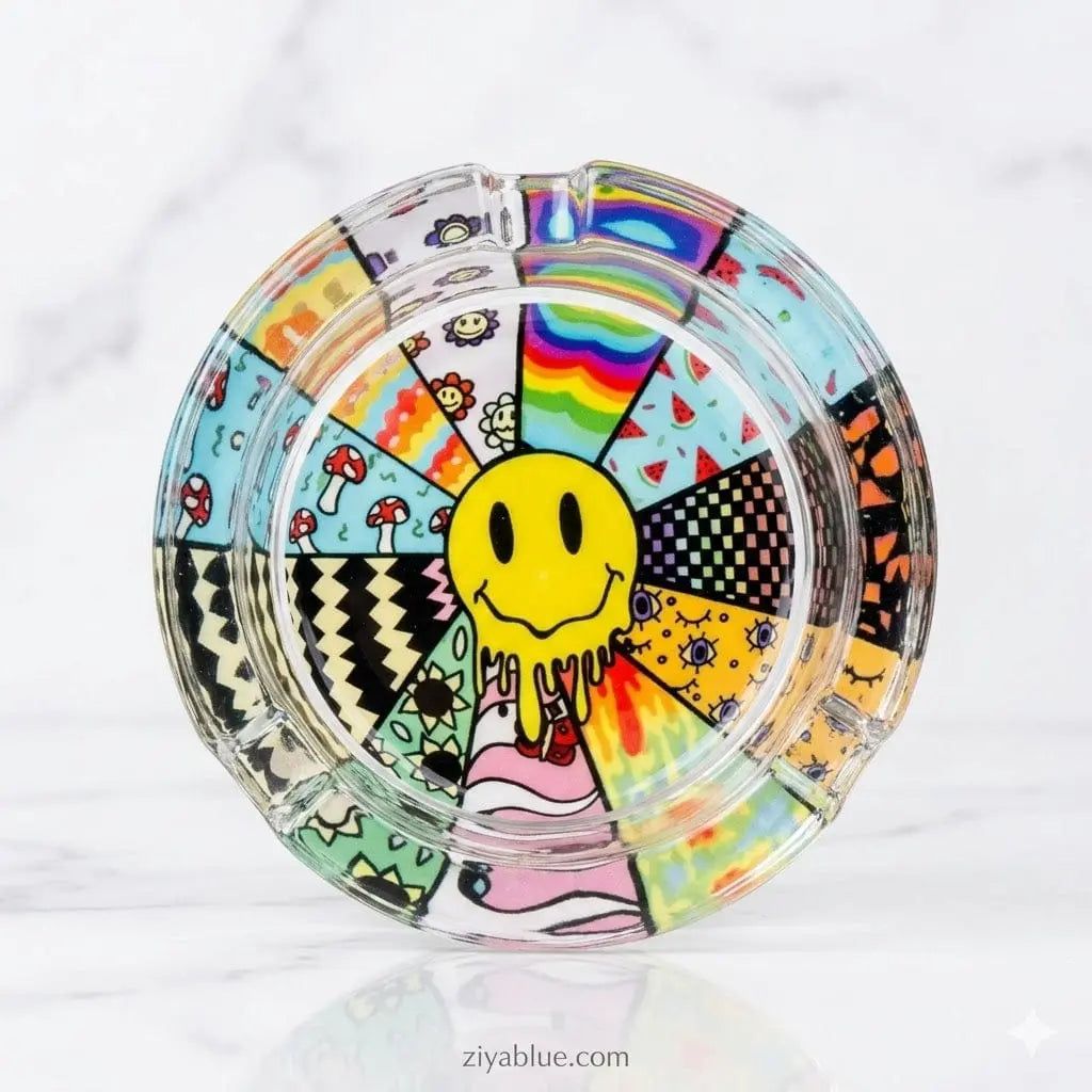 Drippy Hippy Glass Ashtray Ziya Blue Ziya Blue