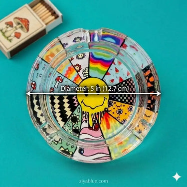 Drippy Hippy Glass Ashtray Ziya Blue Ziya Blue