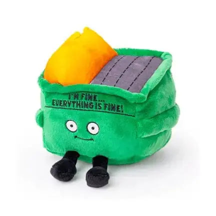 Dumpster Fire Plush | Funny "I'm Fine" Chaos Desk Toy Ziya Blue Ziya Blue