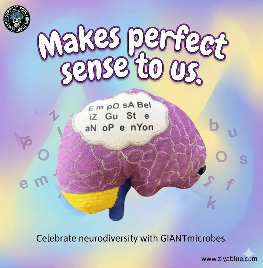 Dyslexia Brain Plush: GIANTmicrobes Neurodiversity Toy Giant Microbes Ziya Blue