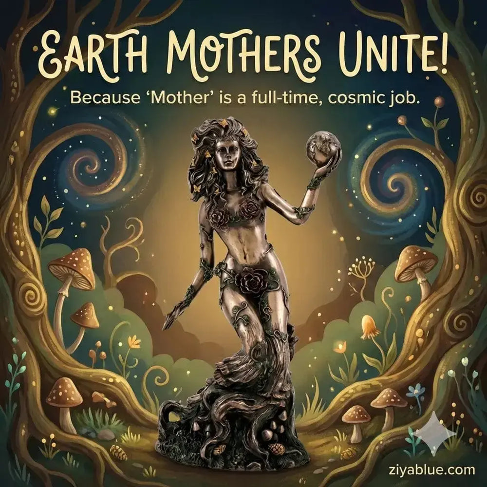 Earth Mother Goddess Gaia Statue: Bronzed Decor Pacific Giftware Ziya Blue
