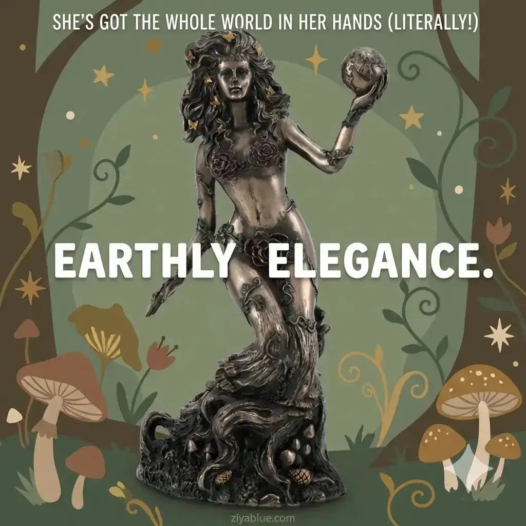 Earth Mother Goddess Gaia Statue: Bronzed Decor Pacific Giftware Ziya Blue