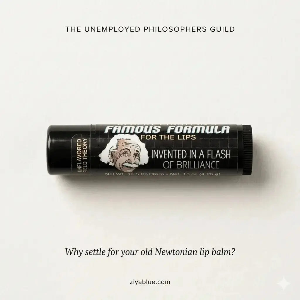 Einstein Lip Balm | Unflavored Theory of Soft Lips Unemployed Philosophers Guild Ziya Blue