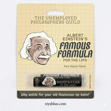 Einstein Lip Balm | Unflavored Theory of Soft Lips Unemployed Philosophers Guild Ziya Blue
