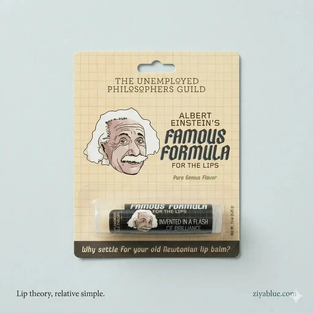 Einstein Lip Balm | Unflavored Theory of Soft Lips Unemployed Philosophers Guild Ziya Blue