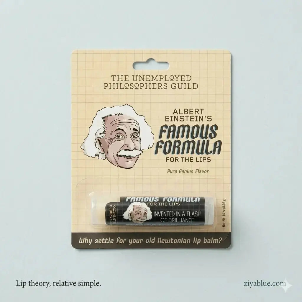 Einstein Lip Balm | Unflavored Theory of Soft Lips Unemployed Philosophers Guild Ziya Blue
