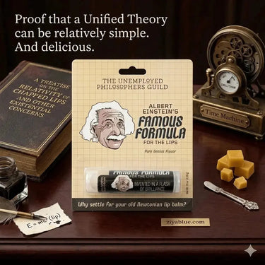 Einstein Lip Balm | Unflavored Theory of Soft Lips Unemployed Philosophers Guild Ziya Blue