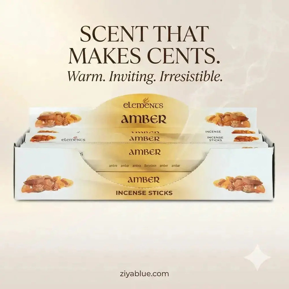 Elements Amber Incense Sticks: Premium Scents Maeve Toys Ziya Blue