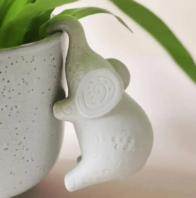 Elephant Plant Pot Hugger - Tiny Trunk & Big Personality Lisa Angel Ziya Blue
