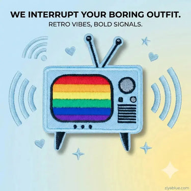 Embroidered Rainbow Retro TV Pride Patch Ziya Blue Ziya Blue