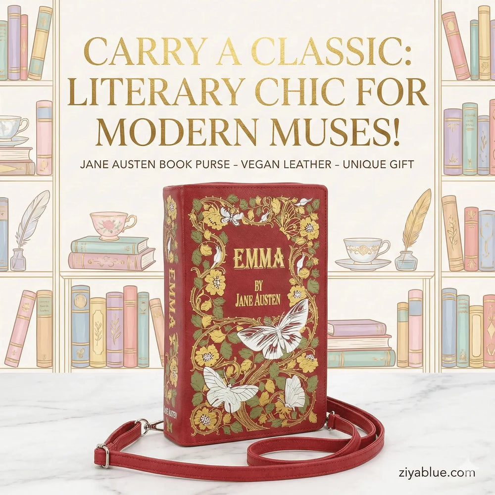 Emma Book Clutch – Jane Austen Literary Crossbody Bag COMECO INC Ziya Blue