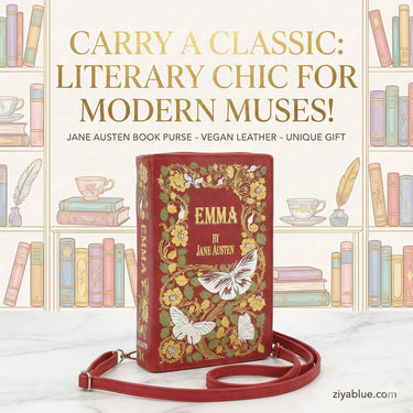 Emma Book Clutch – Jane Austen Literary Crossbody Bag COMECO INC Ziya Blue