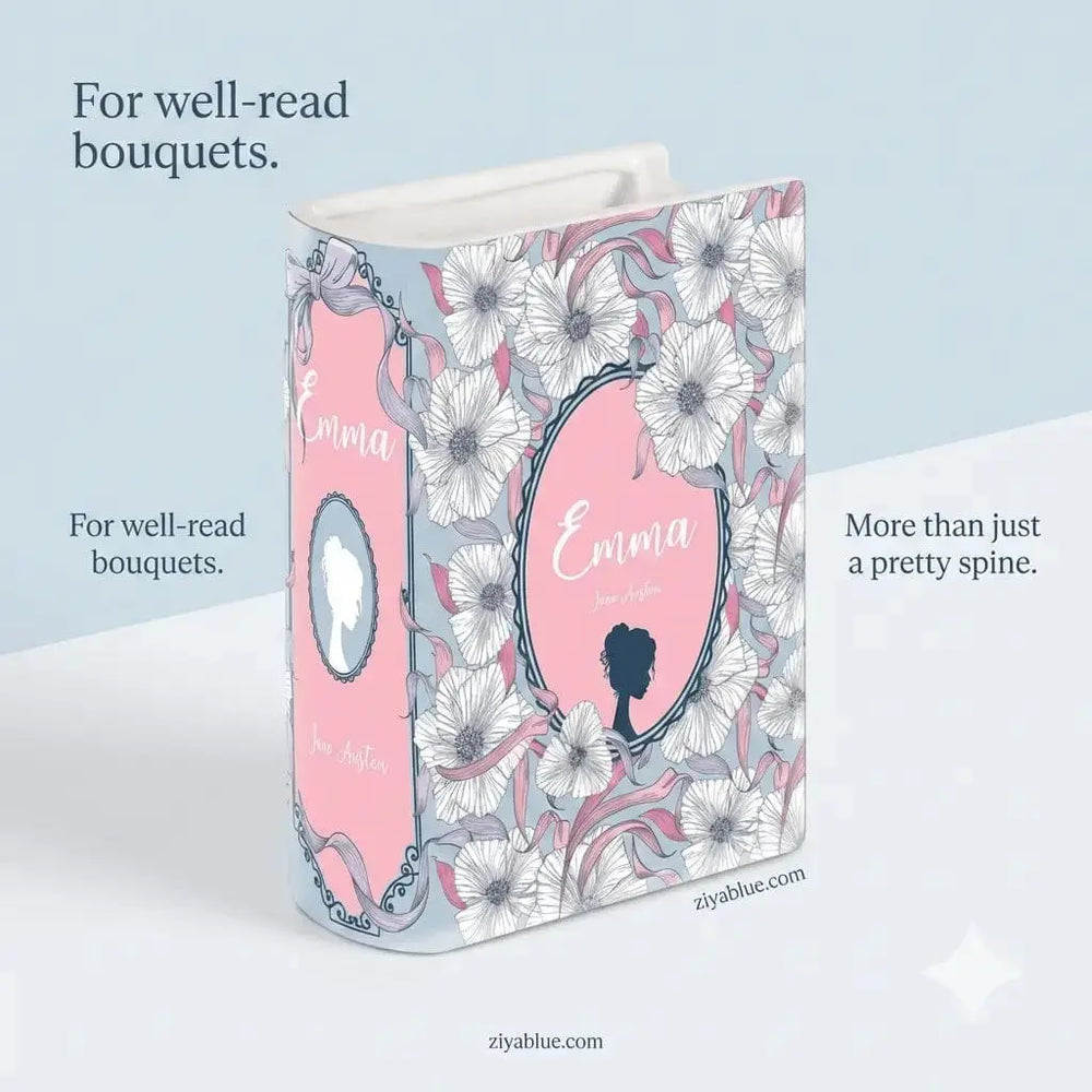 Emma Ceramic Book Vase Steel Mill Co. Ziya Blue