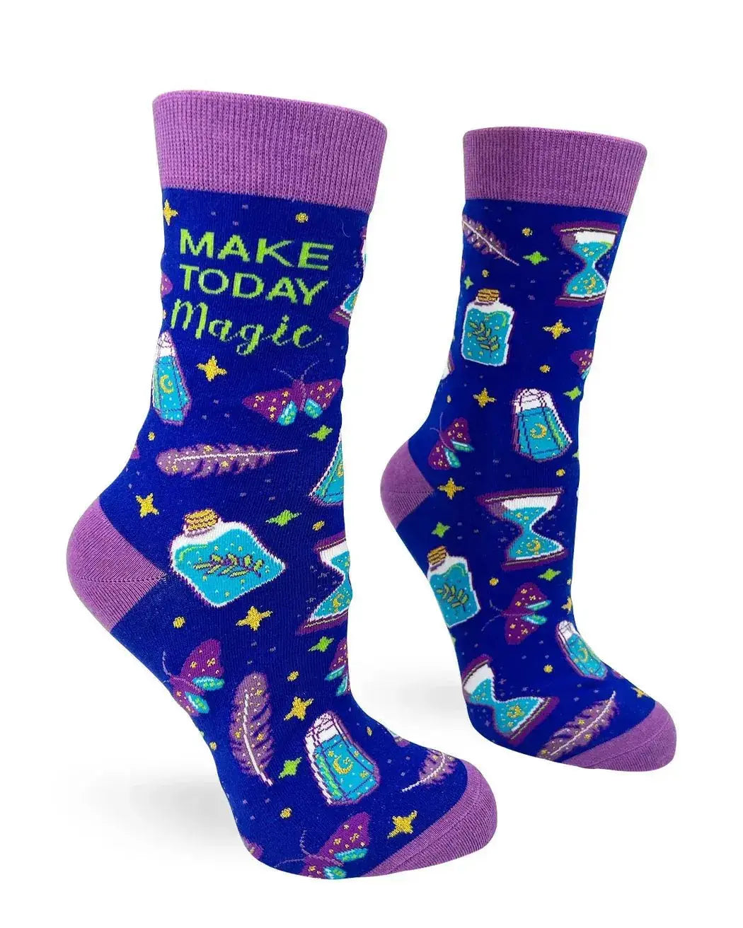 Enchant Your Wardrobe: Women's Make Today Magic Socks Fabdaz Ziya Blue