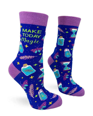 Enchant Your Wardrobe: Women's Make Today Magic Socks Fabdaz Ziya Blue