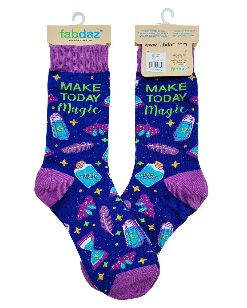 Enchant Your Wardrobe: Women's Make Today Magic Socks Fabdaz Ziya Blue