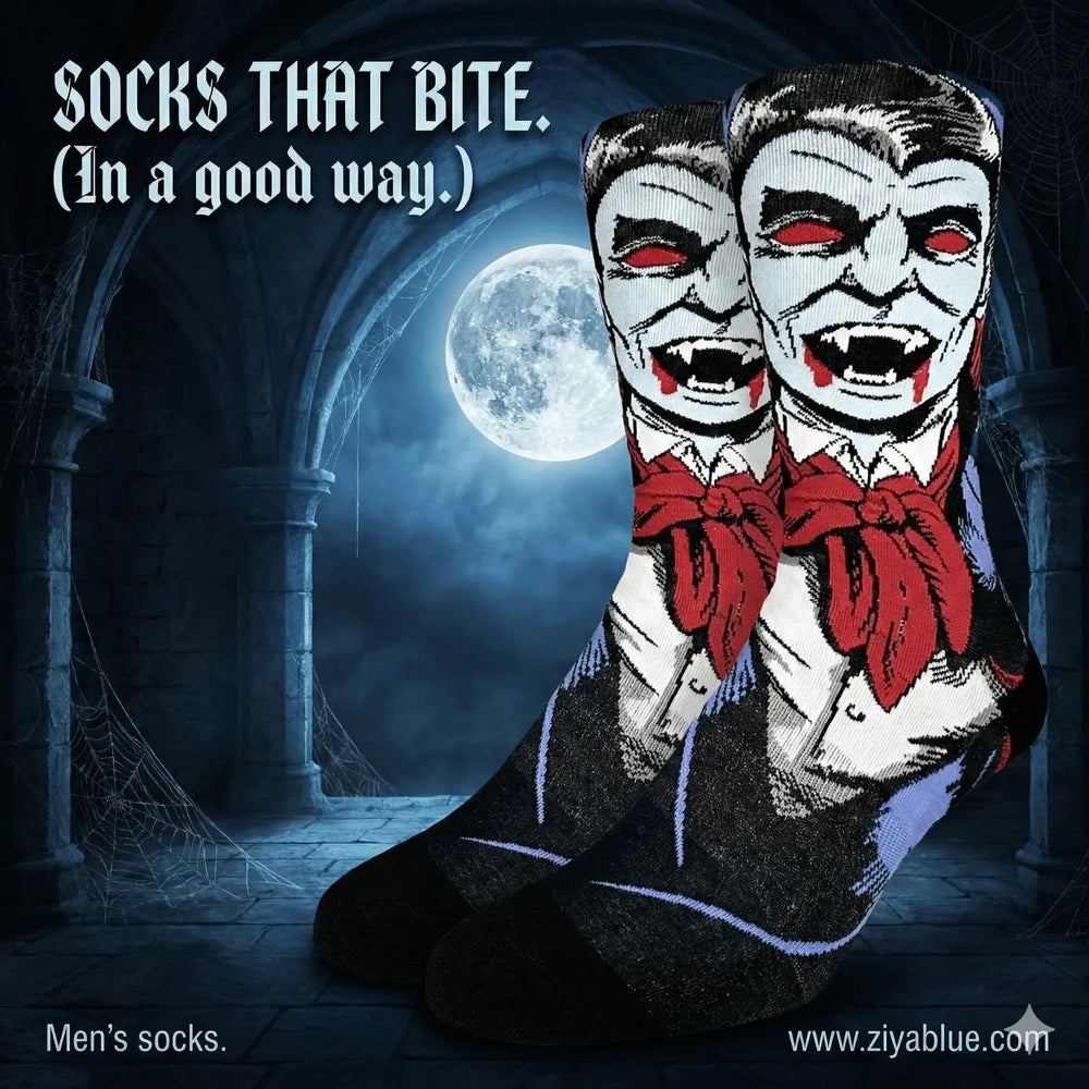 Evil Dracula Socks: A Killer Choice Good Luck Sock Ziya Blue