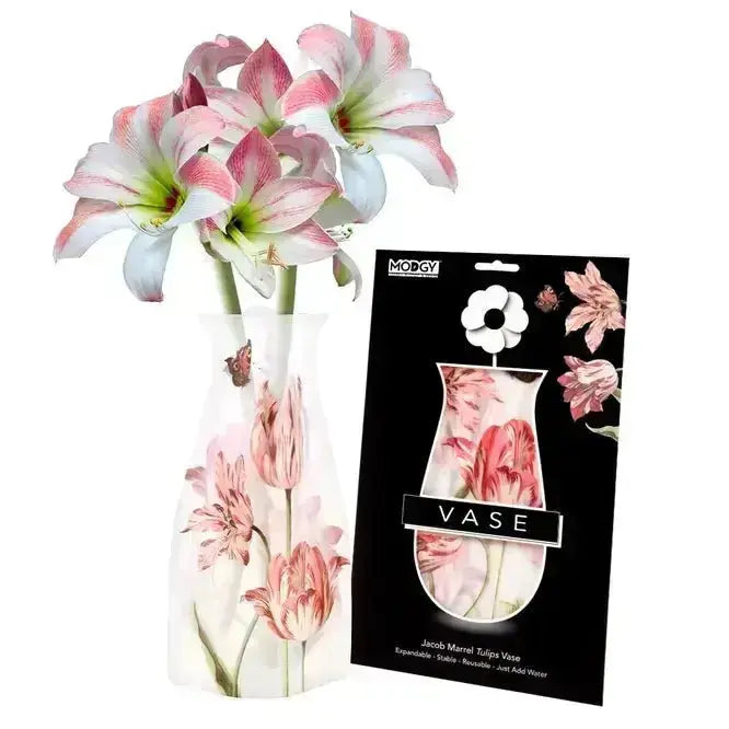 Expandable Plastic Vase: Flat-to-Fab Flower Holder Modgy Ziya Blue