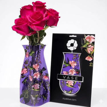 Expandable Plastic Vase: Flat-to-Fab Flower Holder Modgy Ziya Blue