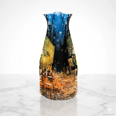 Expandable Plastic Vase: Flat-to-Fab Flower Holder Modgy Ziya Blue