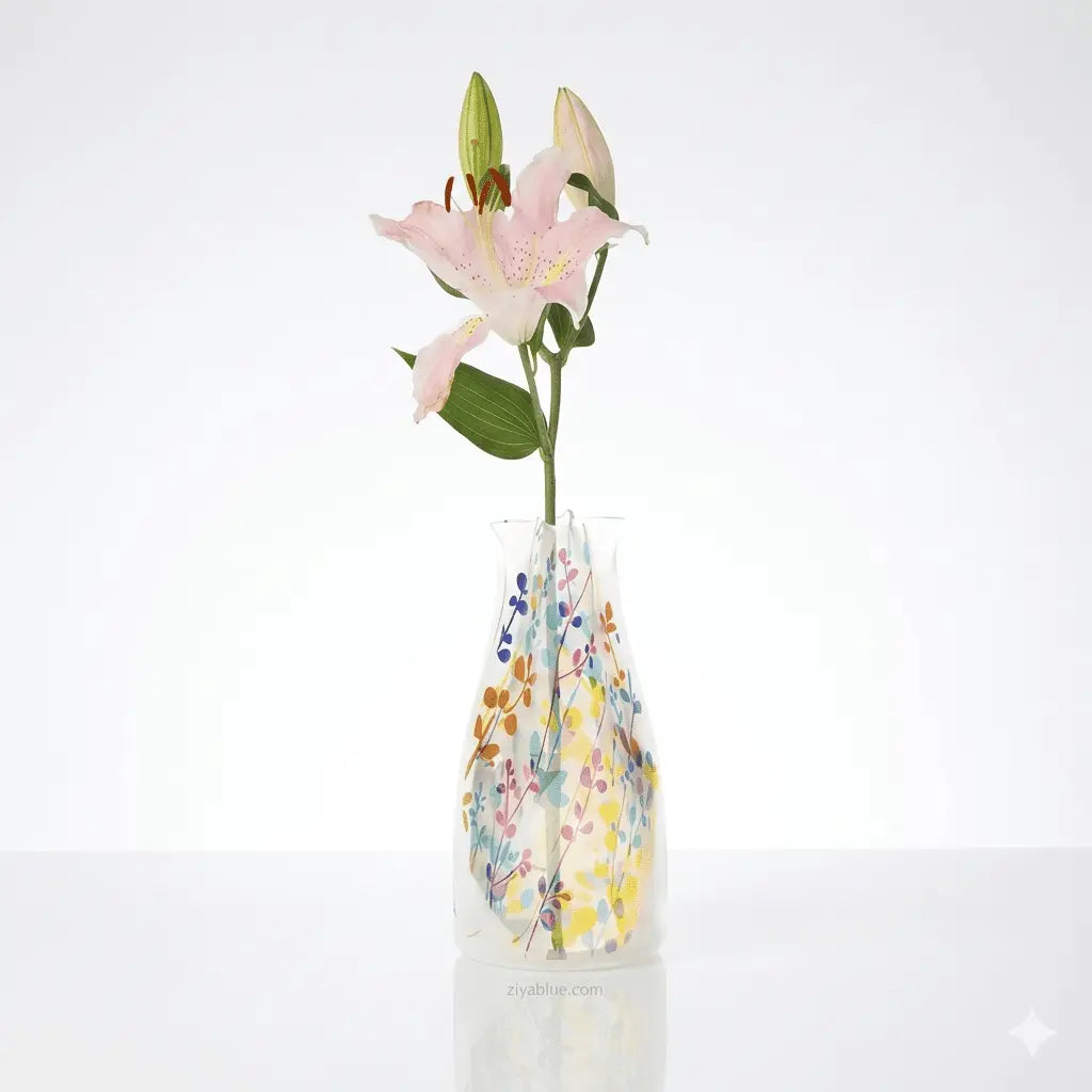 Expandable Plastic Vase: Flat-to-Fab Flower Holder Modgy Ziya Blue