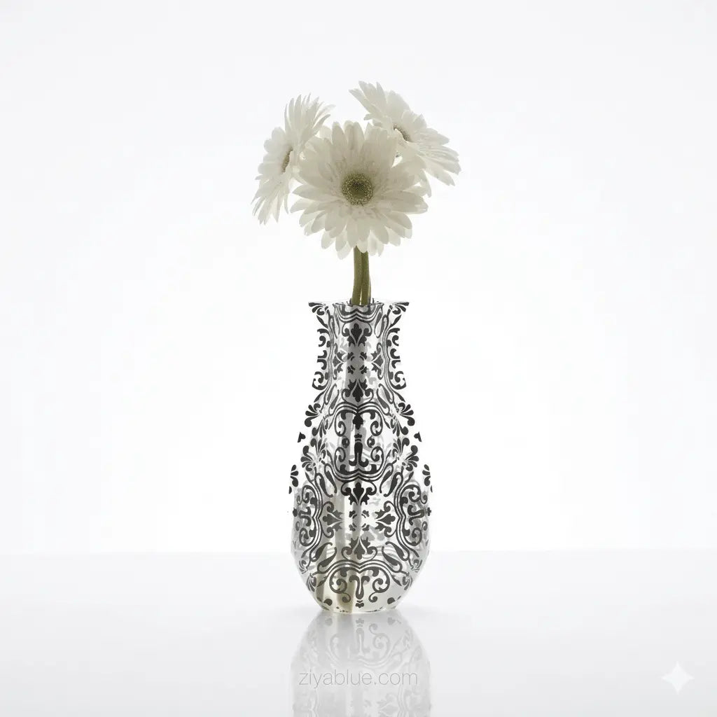 Expandable Plastic Vase: Flat-to-Fab Flower Holder Modgy Ziya Blue
