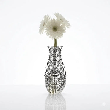 Expandable Plastic Vase: Flat-to-Fab Flower Holder Modgy Ziya Blue