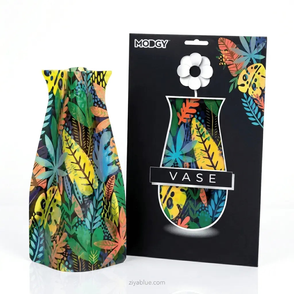 Expandable Plastic Vase: Flat-to-Fab Flower Holder Modgy Ziya Blue