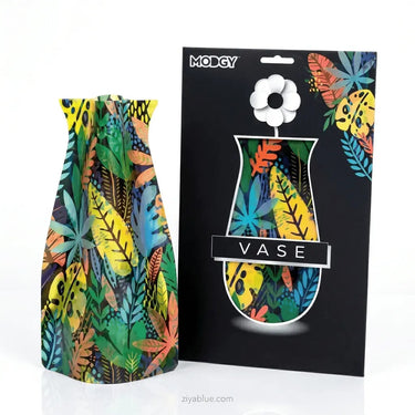 Expandable Plastic Vase: Flat-to-Fab Flower Holder Modgy Ziya Blue