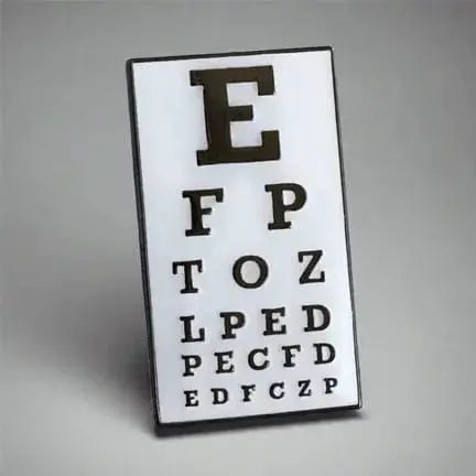 Eye Chart Pin | Snellen Ophthalmology Enamel Flair Rad Girl Creations Ziya Blue