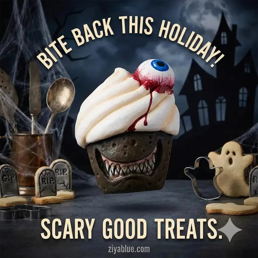 Eye Spy Dessert Flatback Ornament Horrornaments Ziya Blue