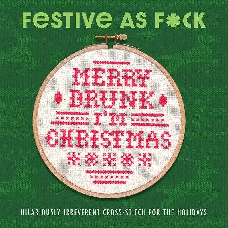 Festive As Fuck Book - Subversive Holiday Cross-Stitch Insight Editions Ziya Blue