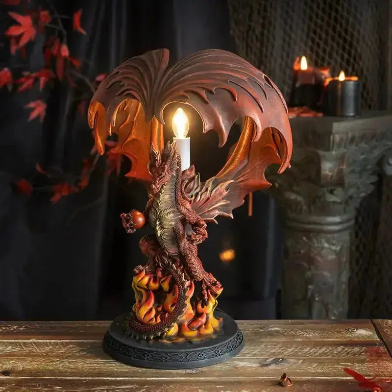 Fire Dragon Lamp - The 15-Inch "Lair-Lighting" Masterpiece Pacific Giftware Ziya Blue
