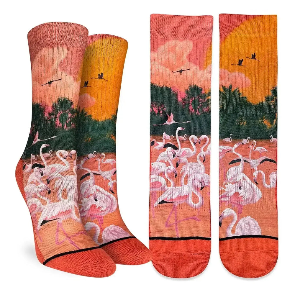 Flamingo Sunset Socks: Pure Paradise Good Luck Sock Ziya Blue