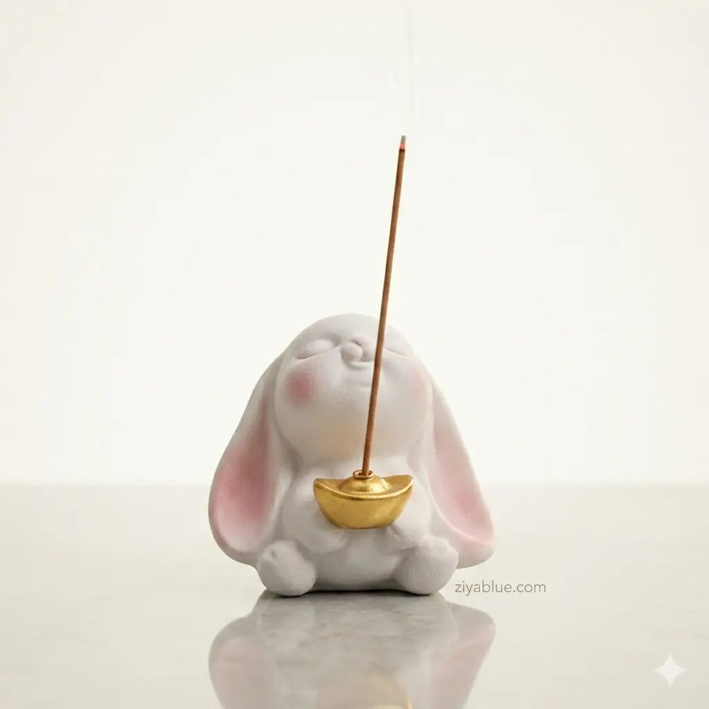 Floppy Ear Bunny Incense Holder 🐰✨  Ziya Blue
