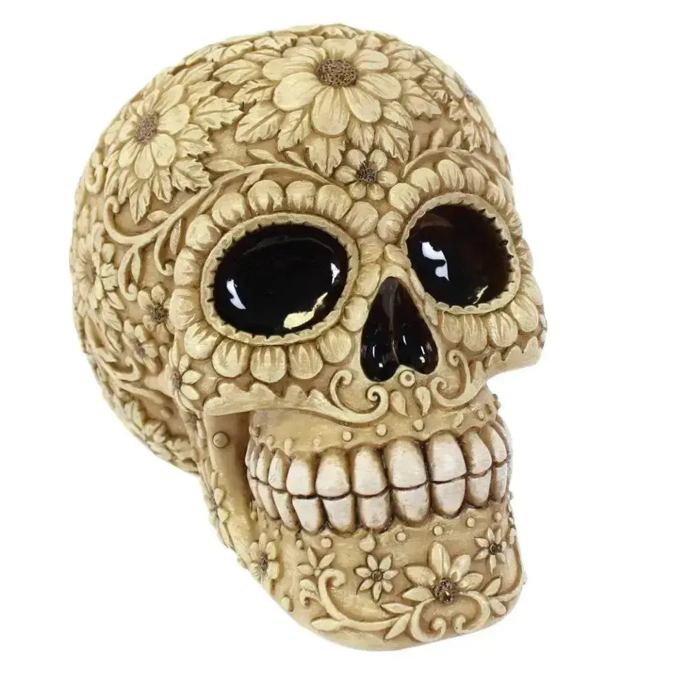 Floral Skull Money Box: Gothic Savings Something Different Ziya Blue