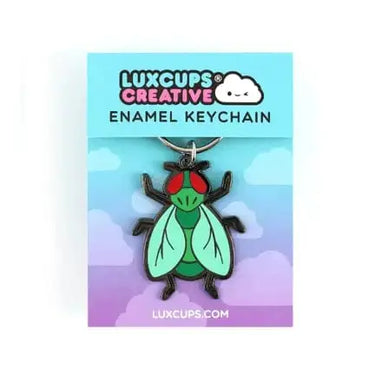 Fly Keychain | Funny Bug Gift & Enamel Bag Charm LuxCups Ziya Blue