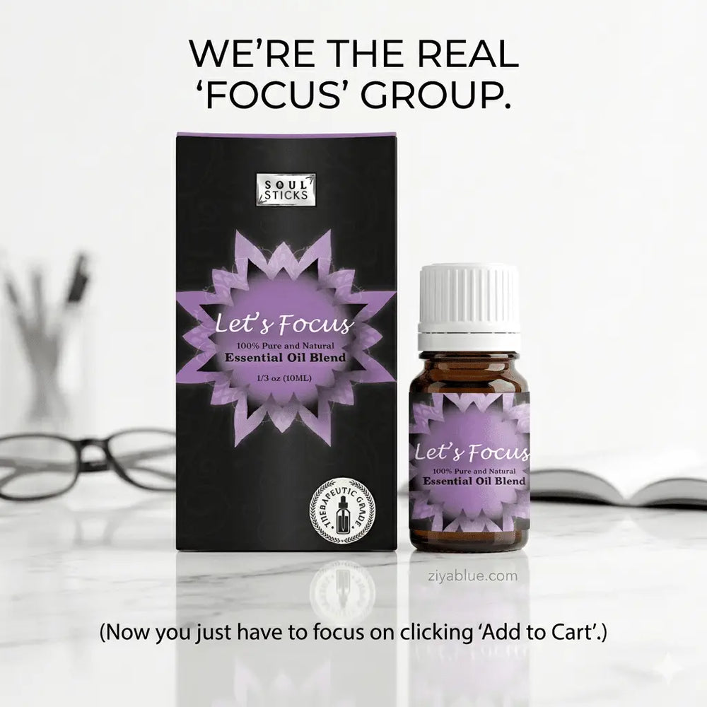 Focus Essential Oil Blend: 10 ml Soul Sticks Designs by Deekay Inc. Ziya Blue