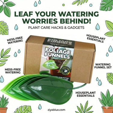 Foliage Funnels Leaf Watering Tool: Plant Parent Gift Bubblegum Stuff Ziya Blue
